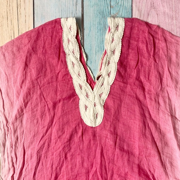 Beautiful 100% linen soft surroundings tunic top v neck - Picture 4 of 8